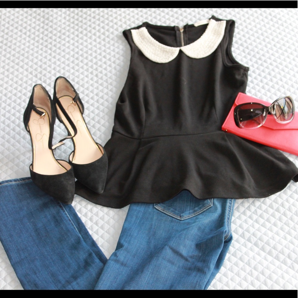 Pearl Collared Blank Tank Top